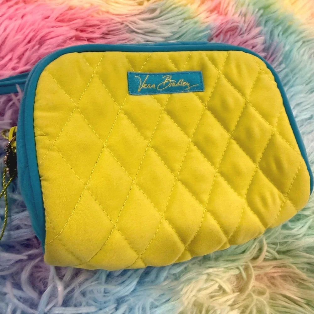 Vera Bradley Wallet and Cosmetic Pouch Set Womens OS Blue Green Like New Quilted